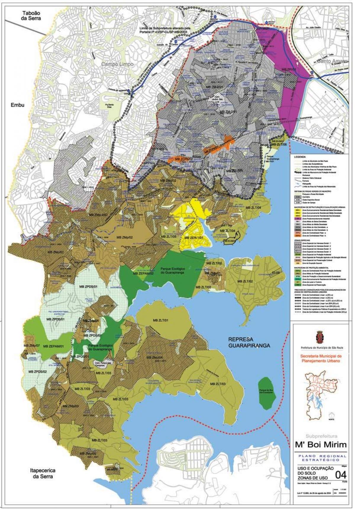 Mapa de M'Boi Mirim, São Paulo - Ocupación do solo