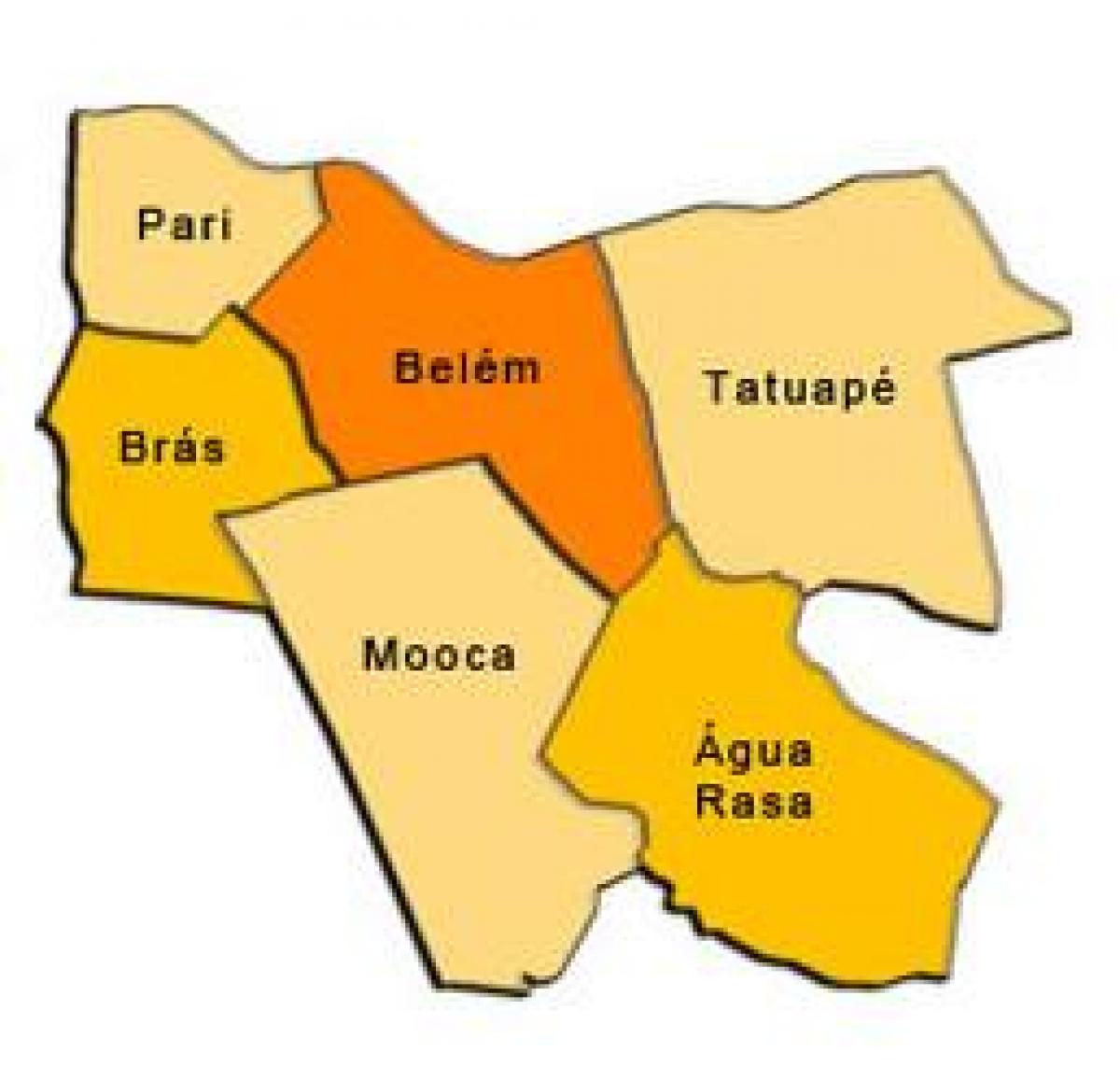 Mapa da Mooca sub-concello