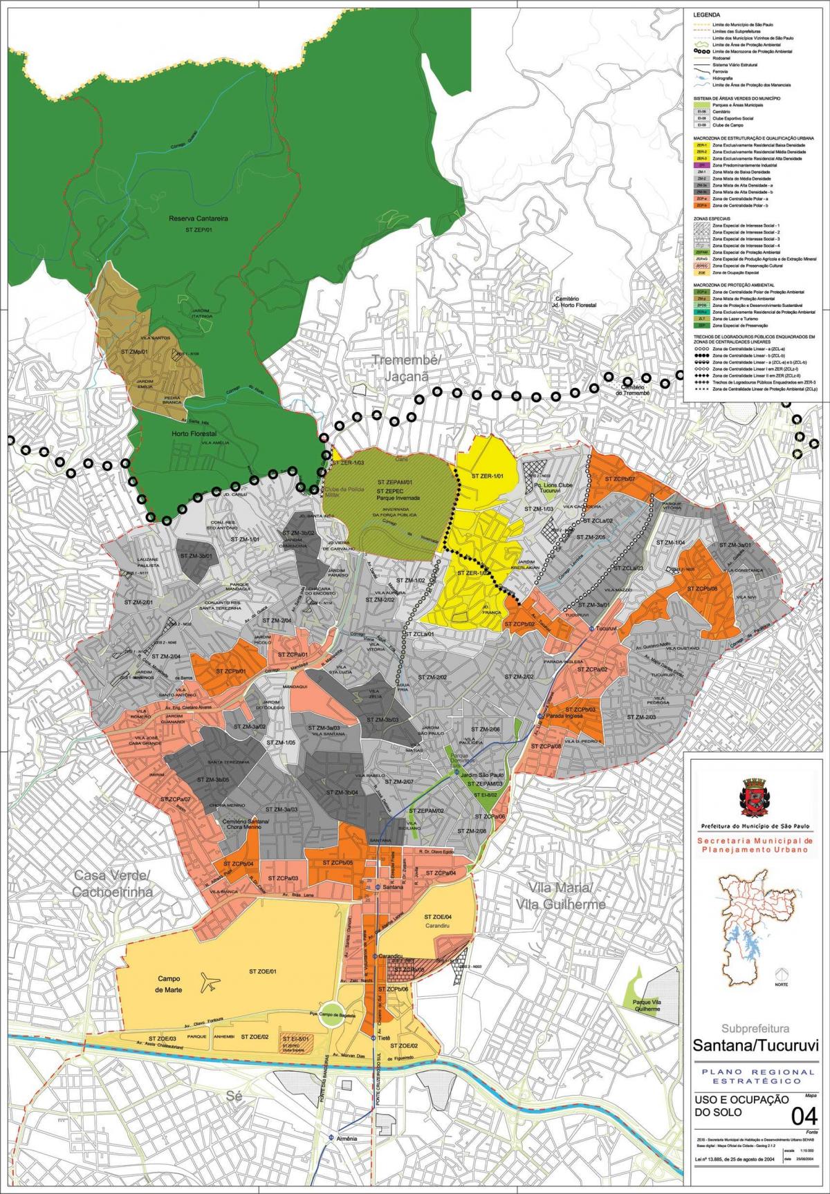 Mapa de Santana São Paulo - Ocupación do solo