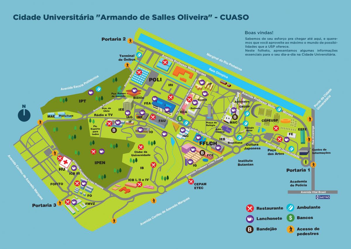 Mapa da universidade de Armando Salles Oliveira - CUASO