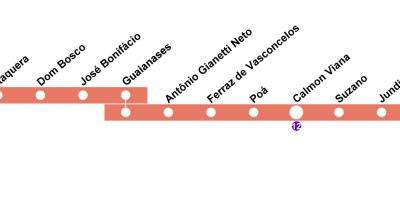 Mapa de CPTM São Paulo - Line 11 - Coral