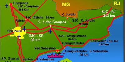 Mapa de San José dos Campos aeroporto
