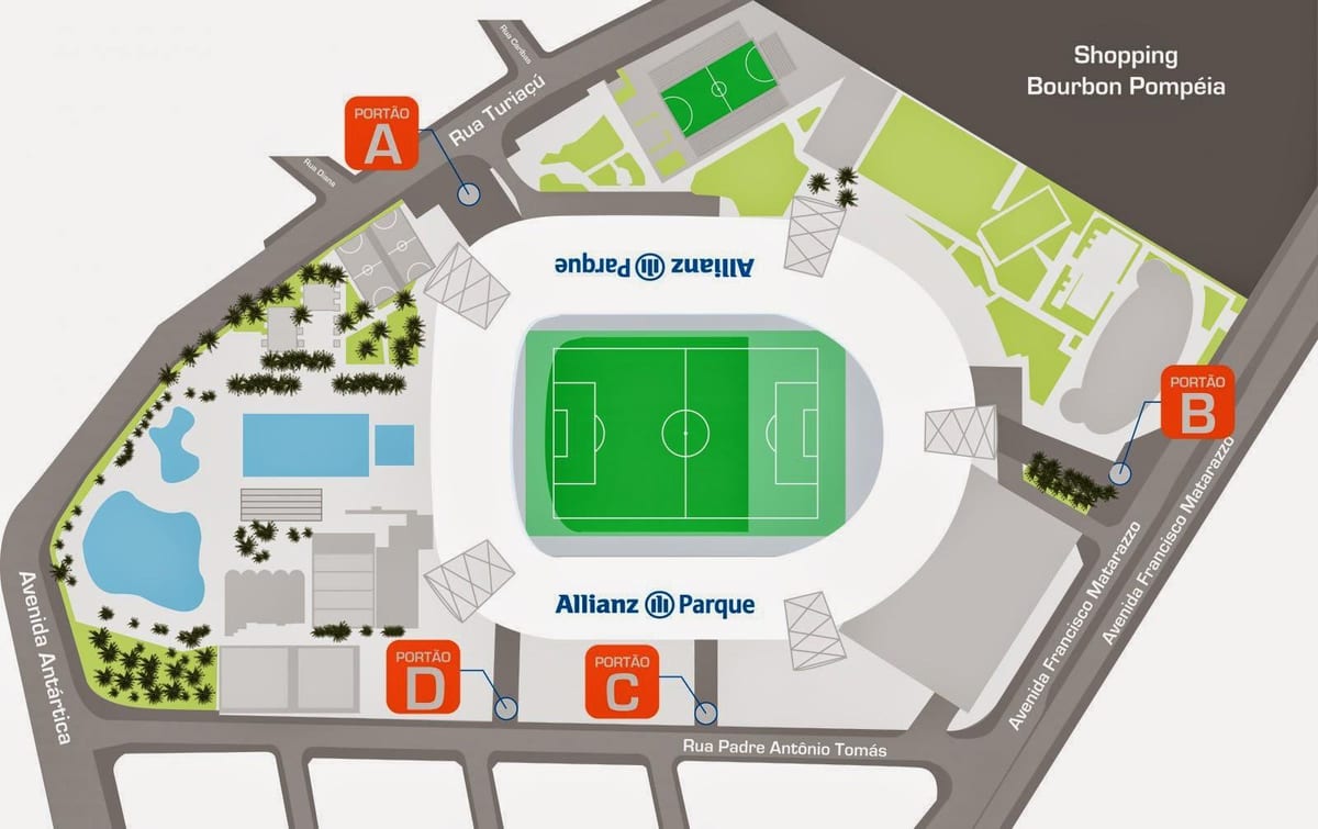 Mapa de Allianz Parque São Paulo