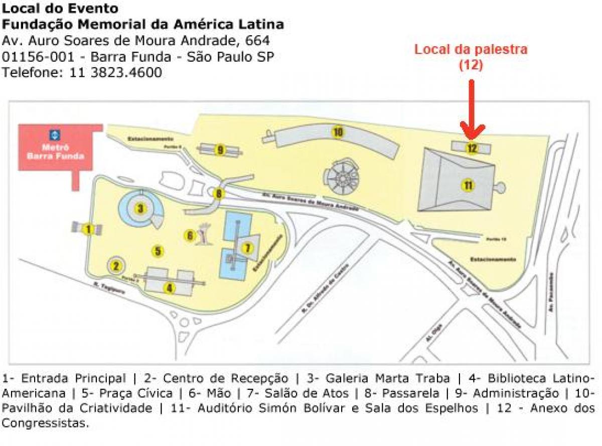 Mapa de América latina Memorial São Paulo