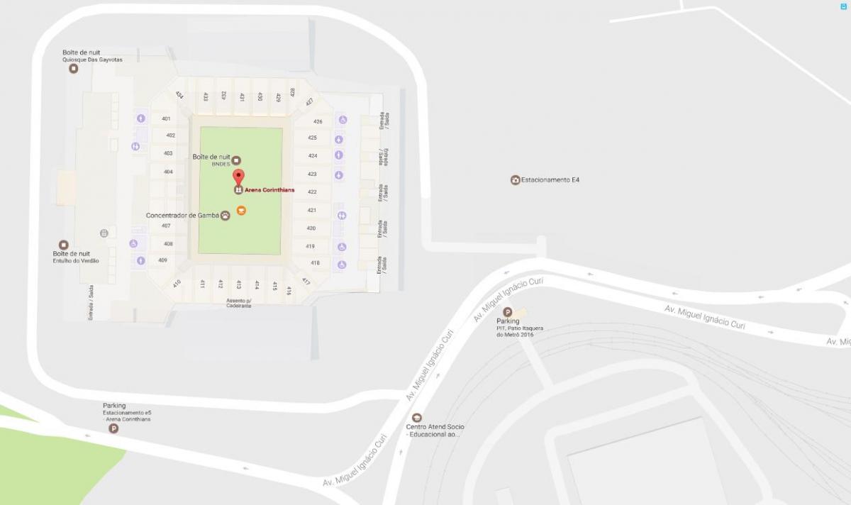 Mapa de Arena Corinthians - Acceso