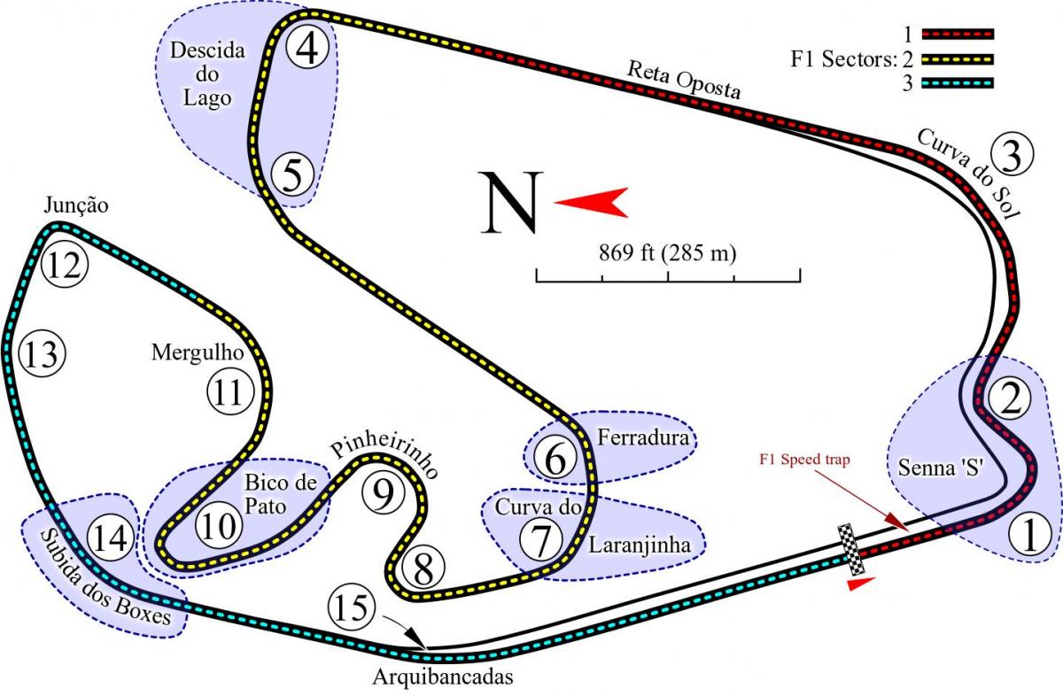 Mapa de Autódromo José Carlos Pace São Paulo