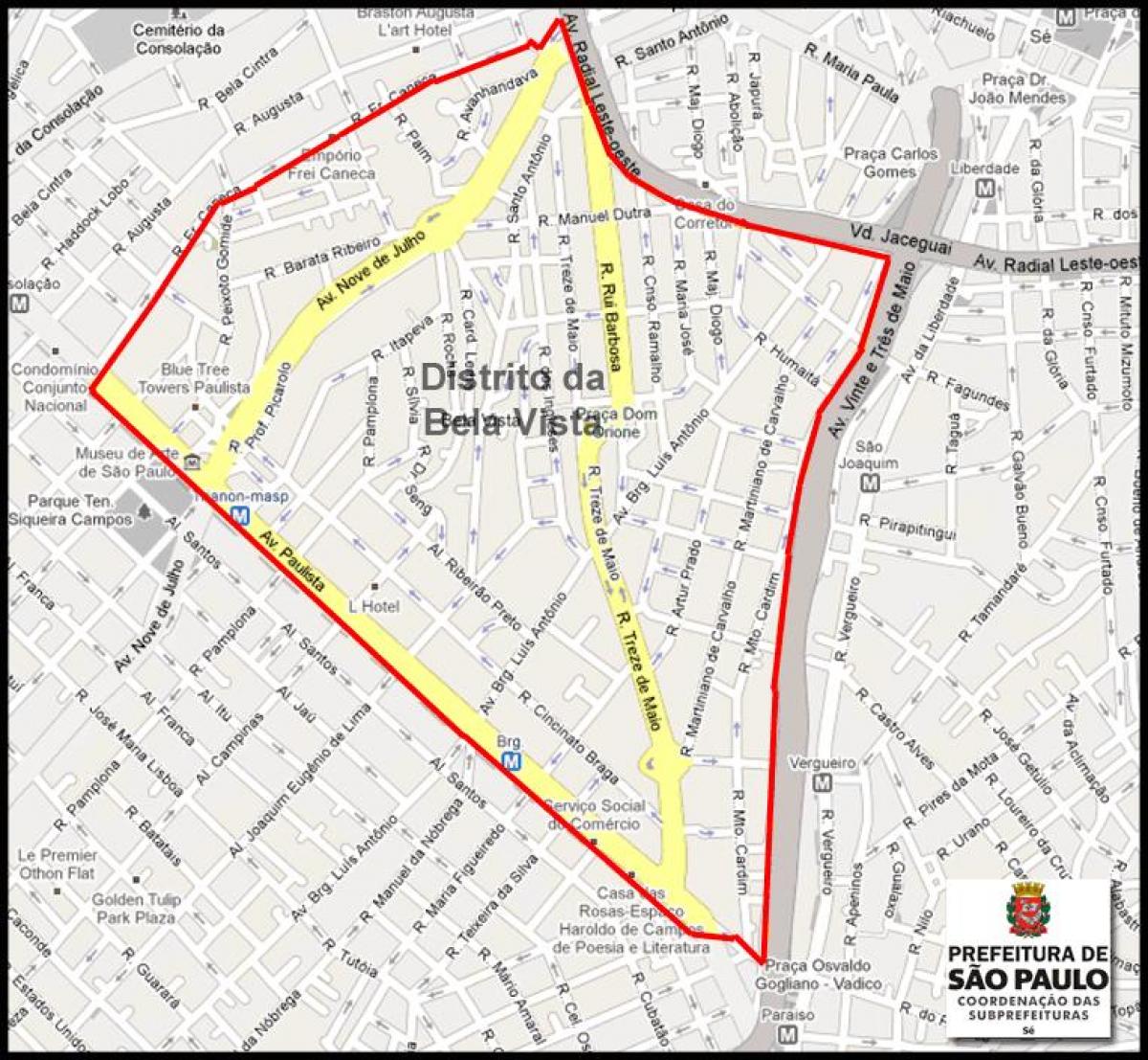Mapa de Bela Vista, São Paulo