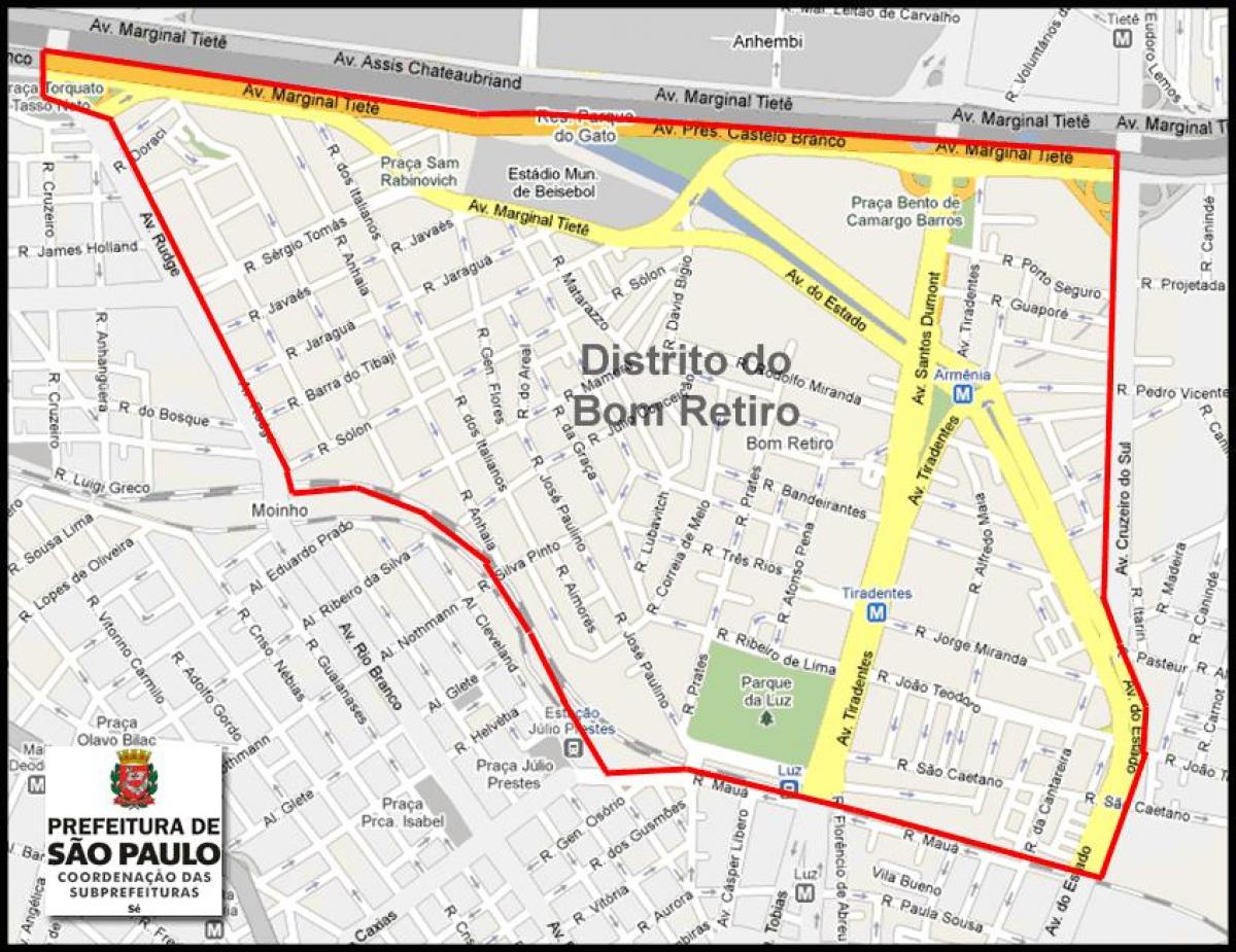 Mapa do Bo Retiro São Paulo