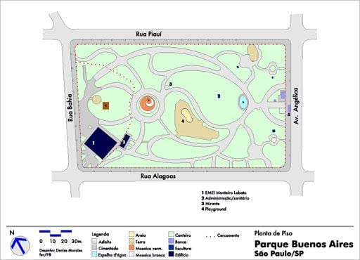 Mapa de Bos Aires, São Paulo parque