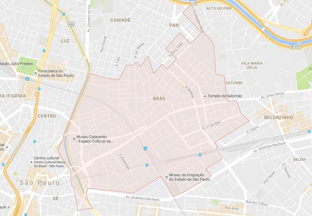 Mapa de Brás São Paulo