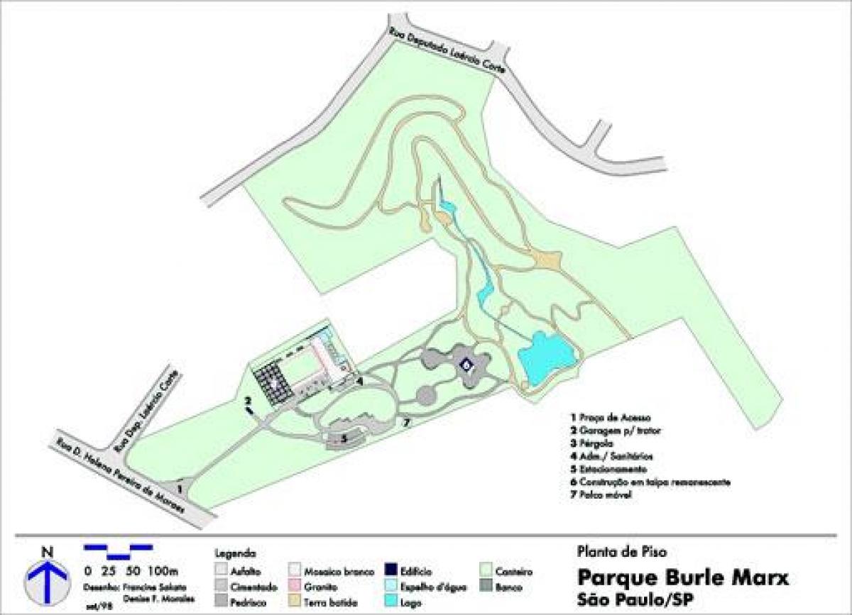 Mapa de Burle Marx parque