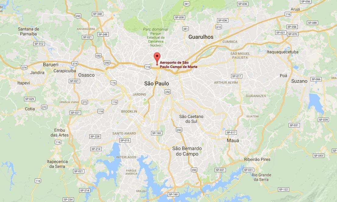 Mapa do Campo de Marte aeroporto - localización