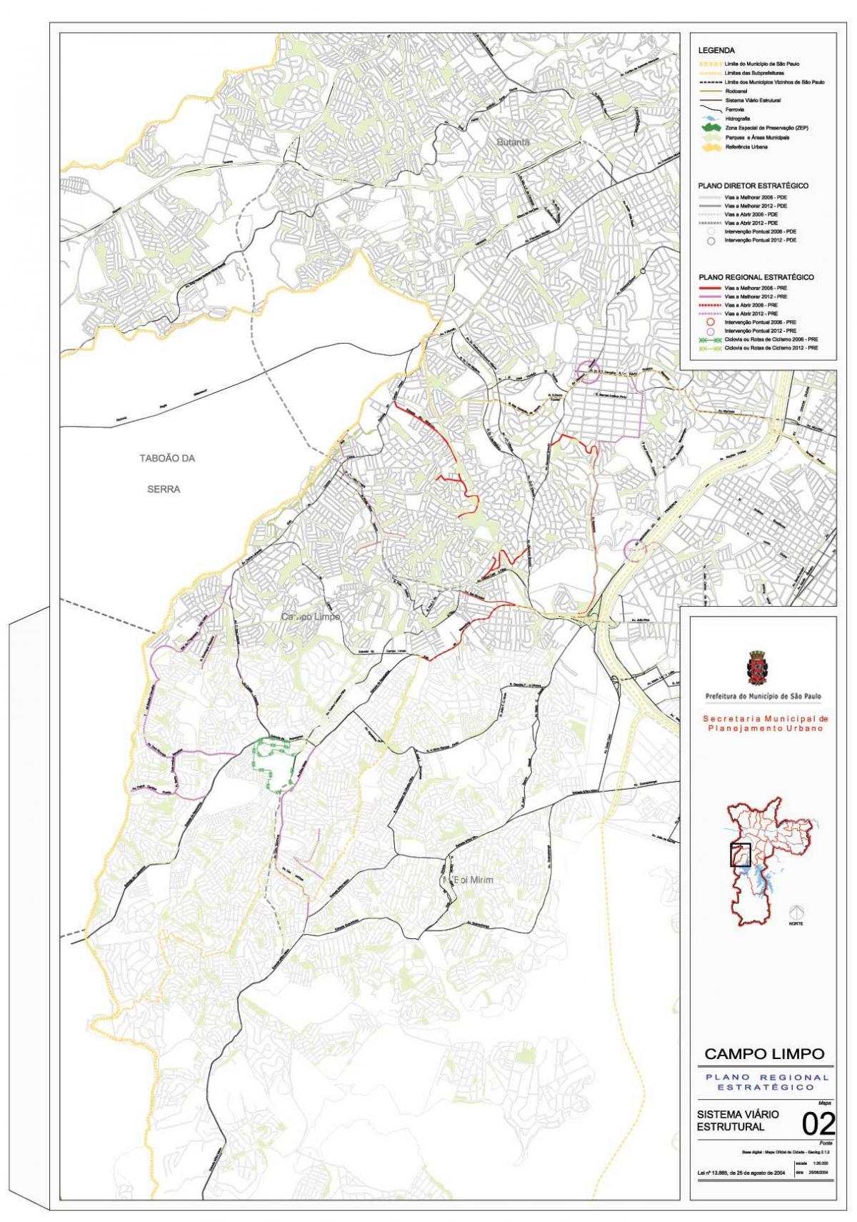 Mapa de Campo Limpo São Paulo - Estradas