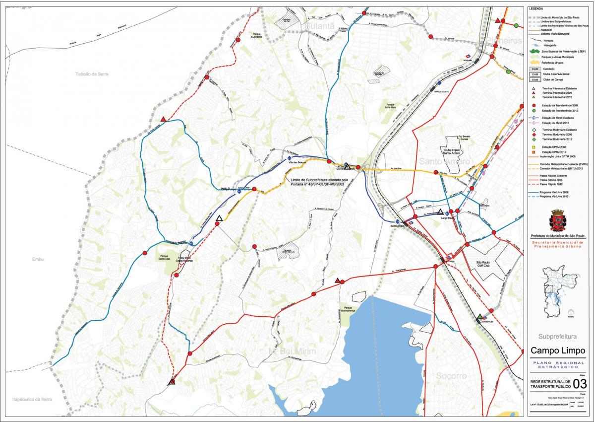 Mapa de Campo Limpo Galicia - Público de transportes