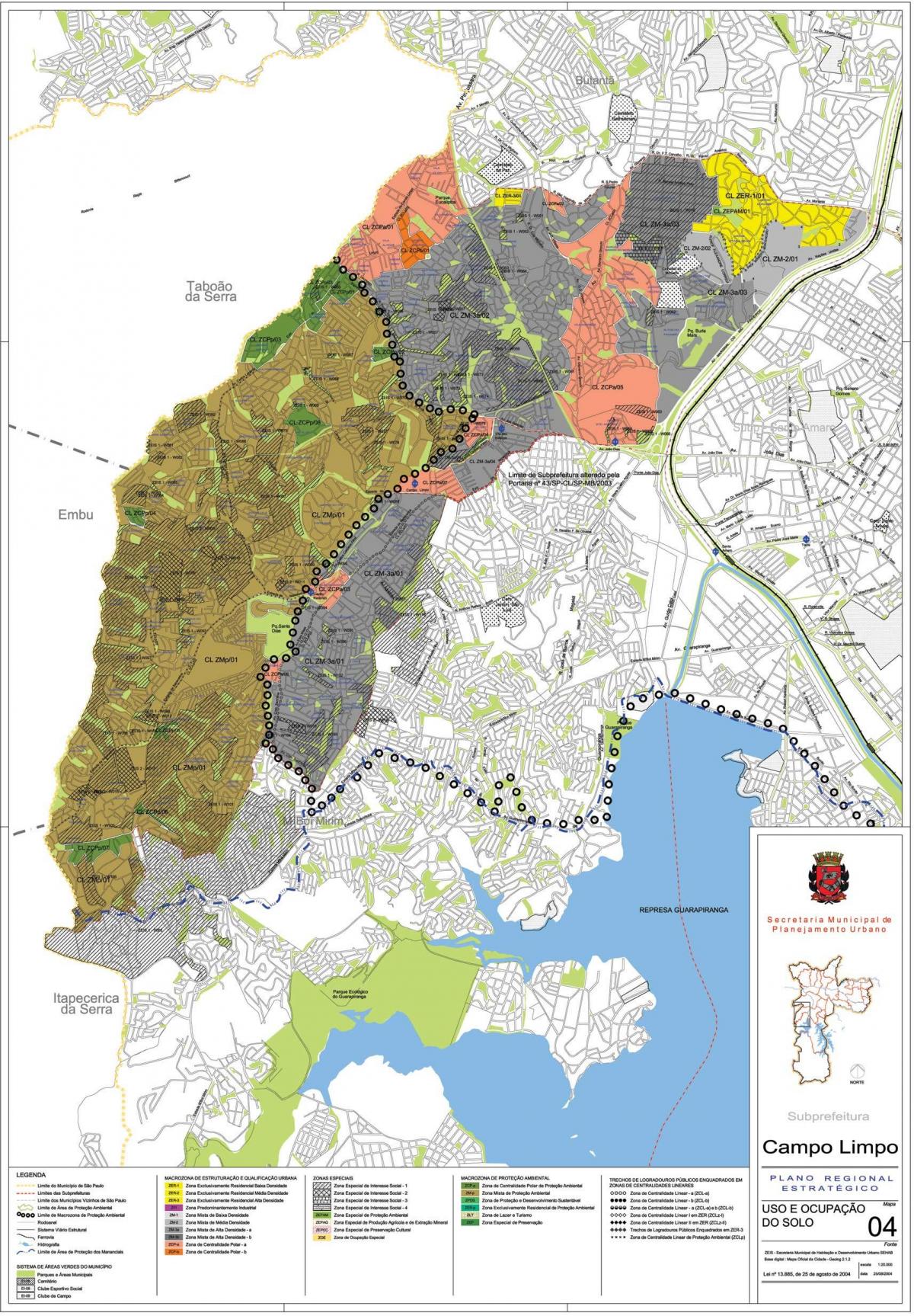 Mapa de Campo Limpo São Paulo - Ocupación do solo