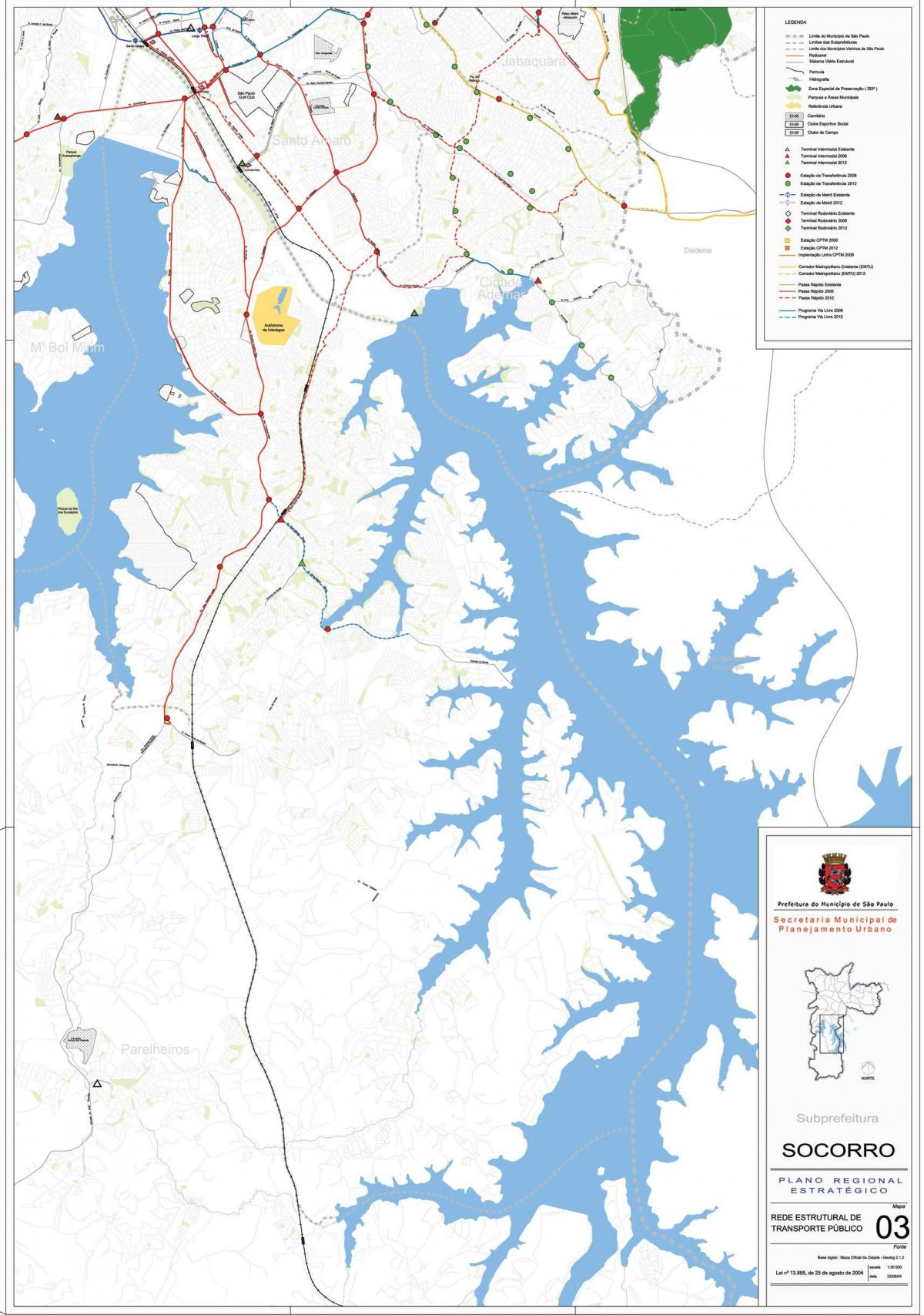 Mapa da Capela do Socorro de Galicia - Público de transportes