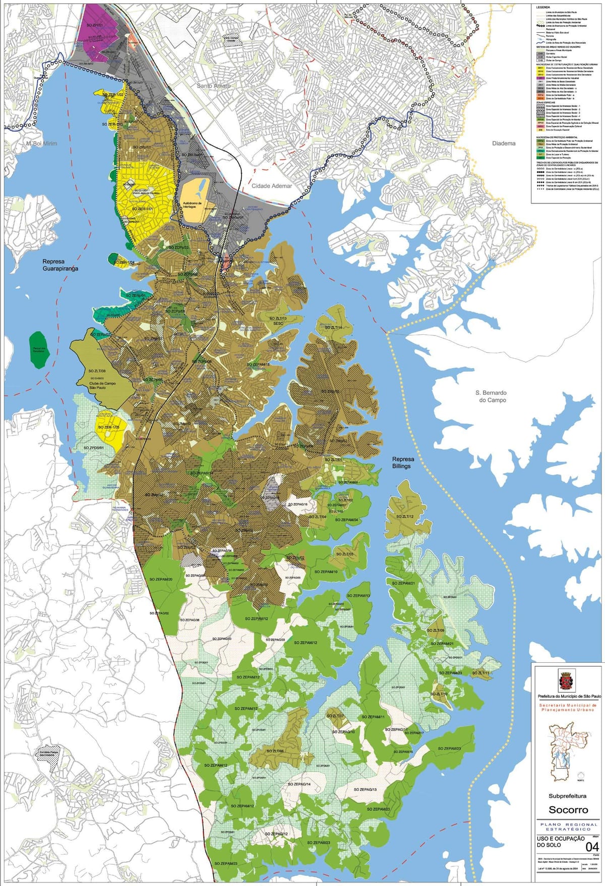 Mapa da Capela do Socorro São Paulo - Ocupación do solo