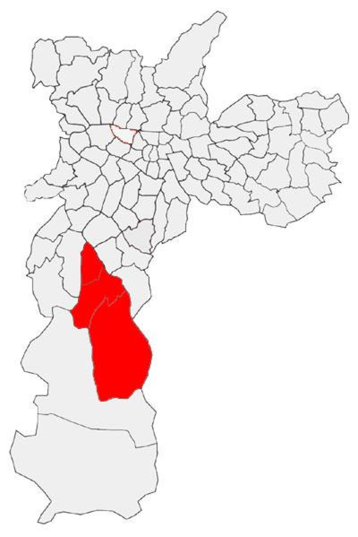 Mapa da Capela do Socorro sub-concello de São Paulo