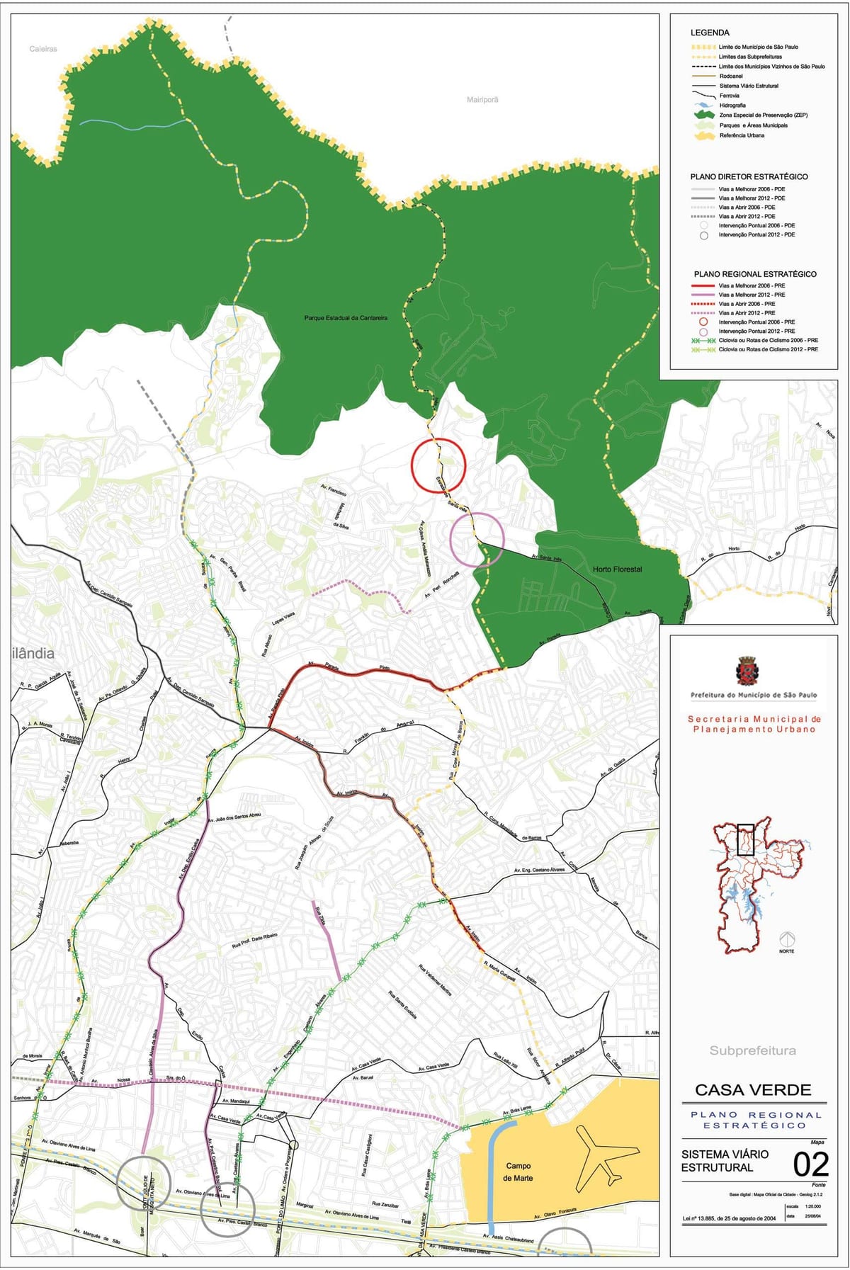 Mapa de Casa Verde, São Paulo - Estradas