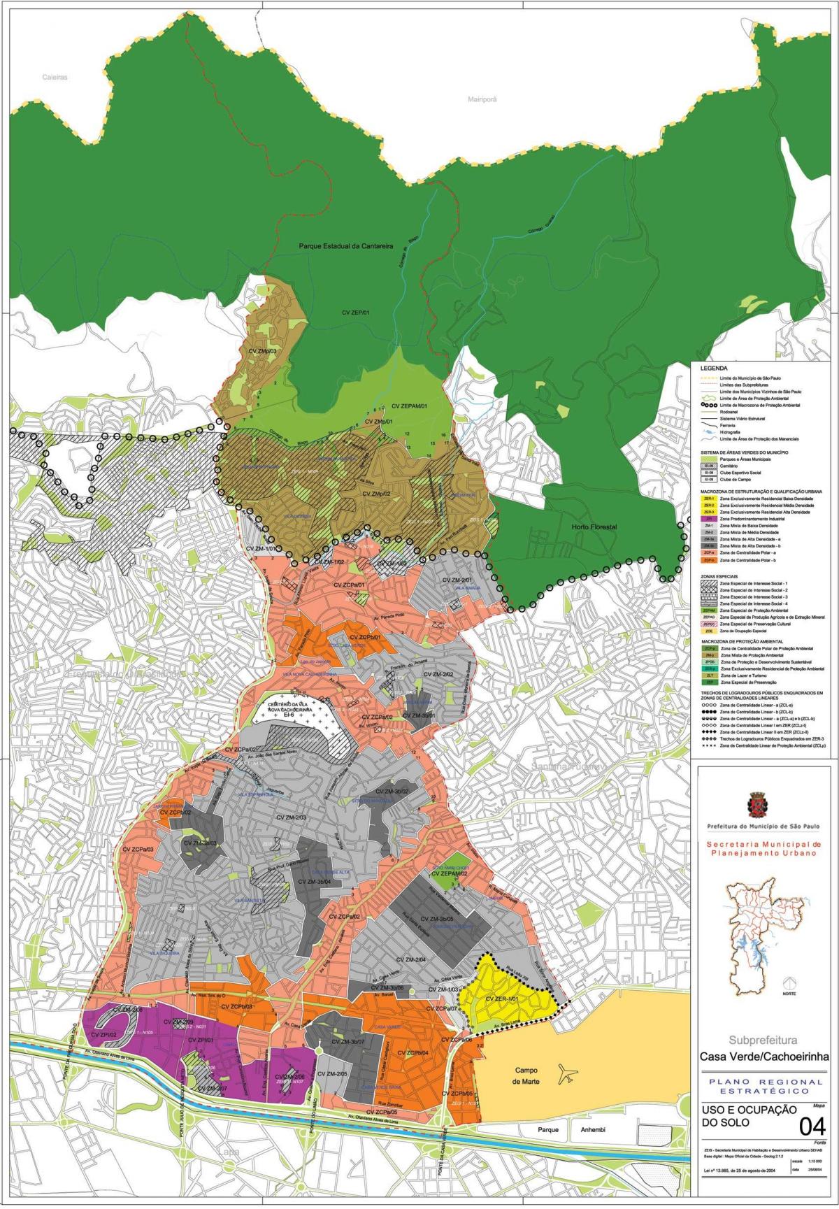 Mapa de Casa Verde, São Paulo - Ocupación do solo