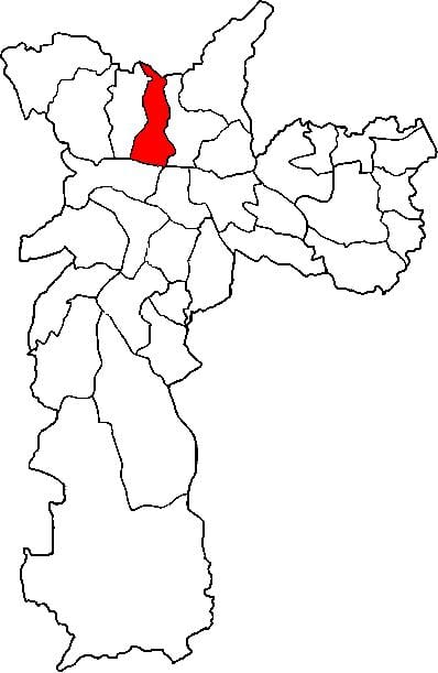 Mapa de Casa Verde sub-concello de São Paulo