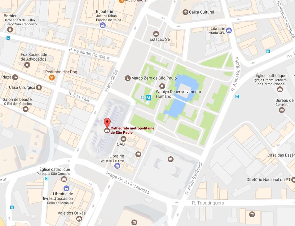 Mapa da catedral da Sé
