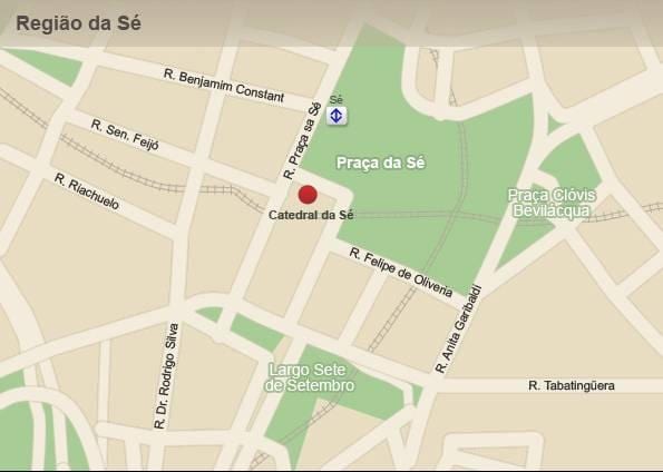 Mapa da catedral metropolitana de São Paulo