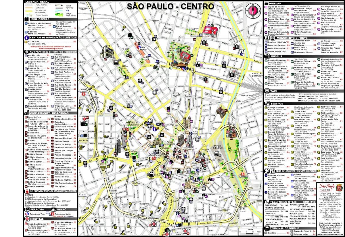 Mapa do centro de São Paulo
