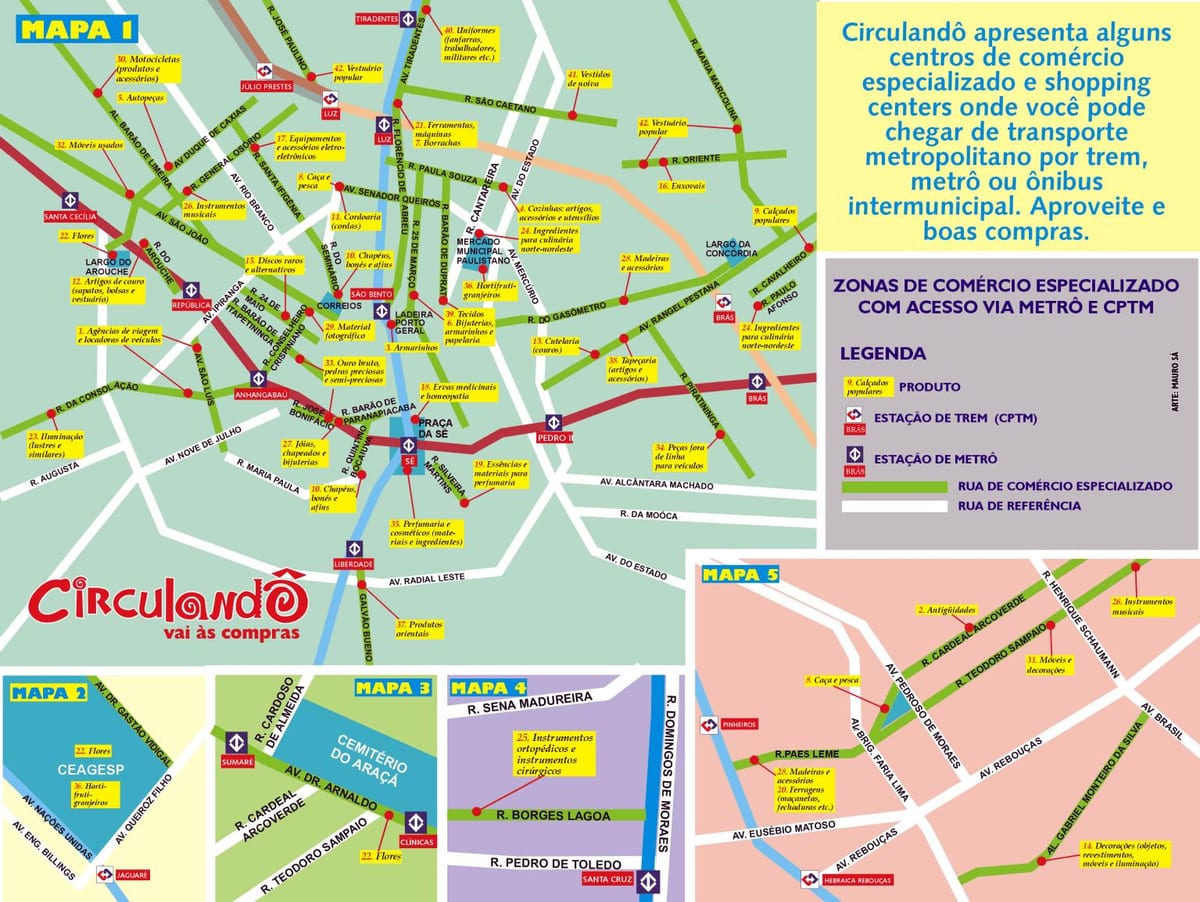 Mapa de centros São Paulo