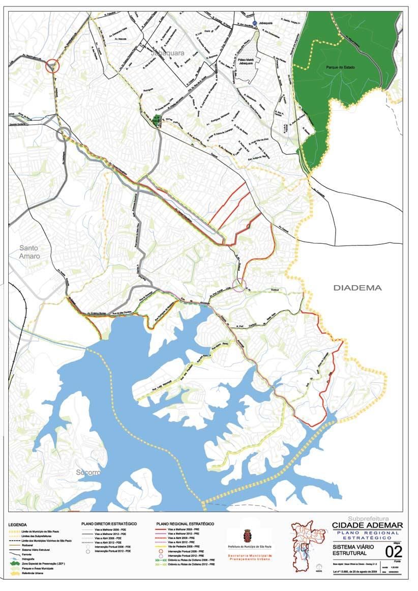Mapa da Cidade ao ademar de São Paulo - Estradas