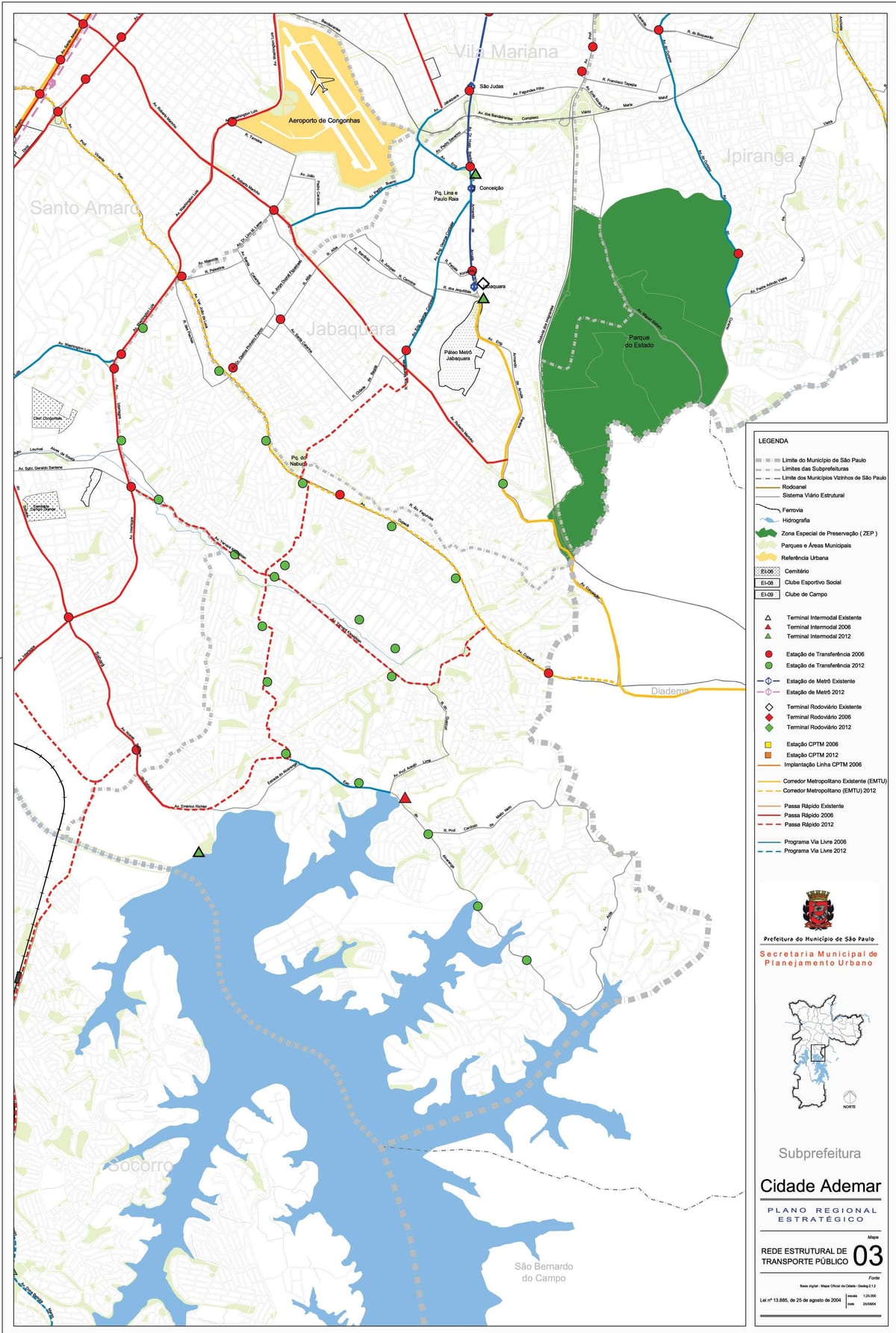 Mapa da Cidade ao ademar Galicia - Público de transportes
