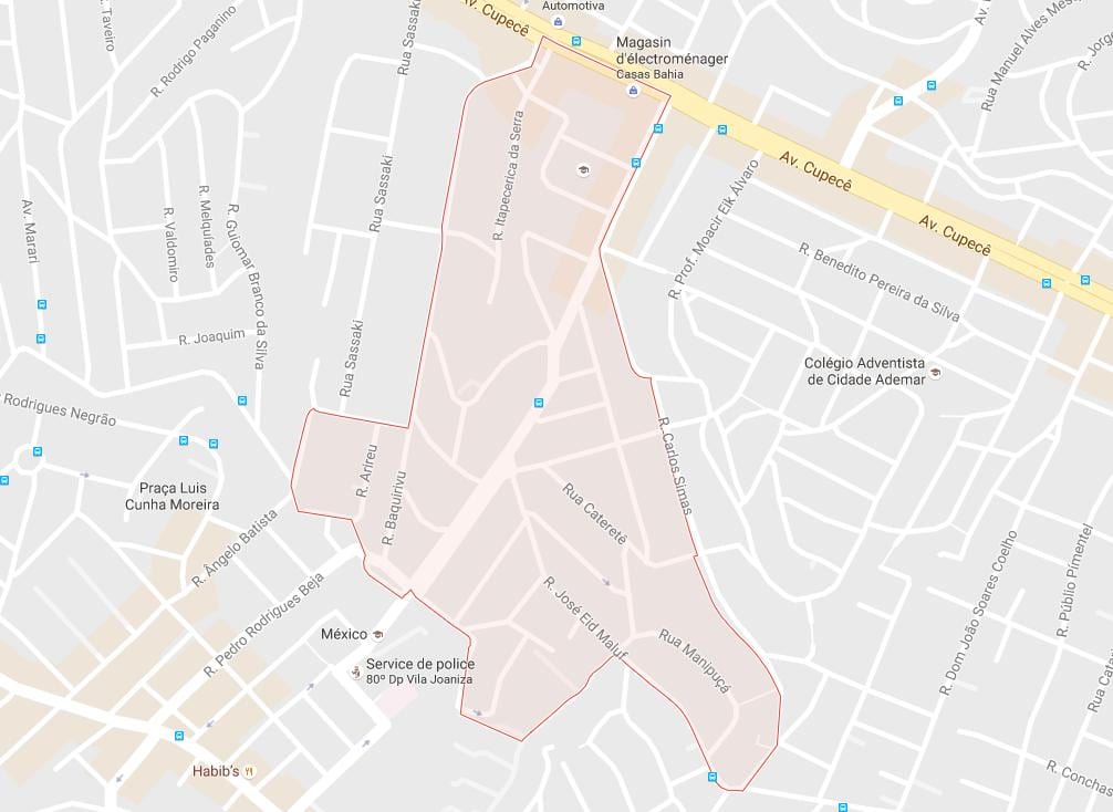 Mapa da Cidade ao ademar de São Paulo