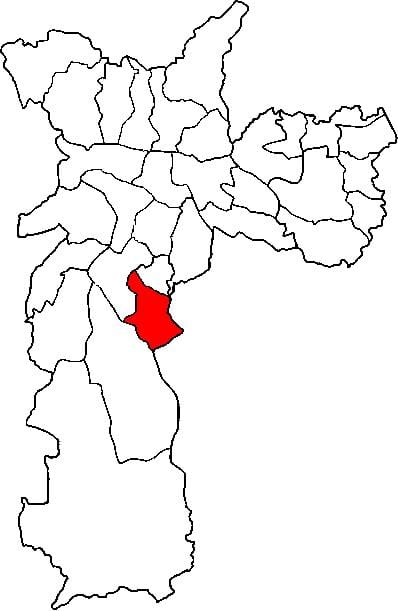 Mapa da Cidade ao ademar sub-concello de São Paulo
