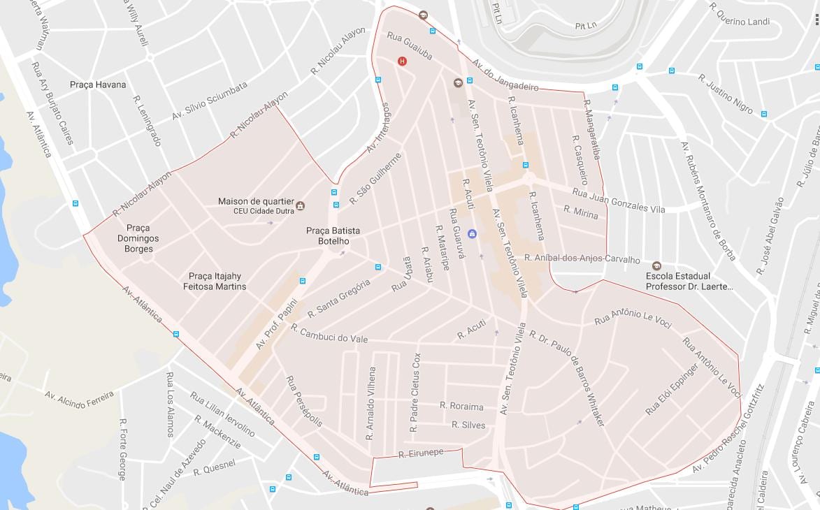 Mapa da Cidade Dutra São Paulo