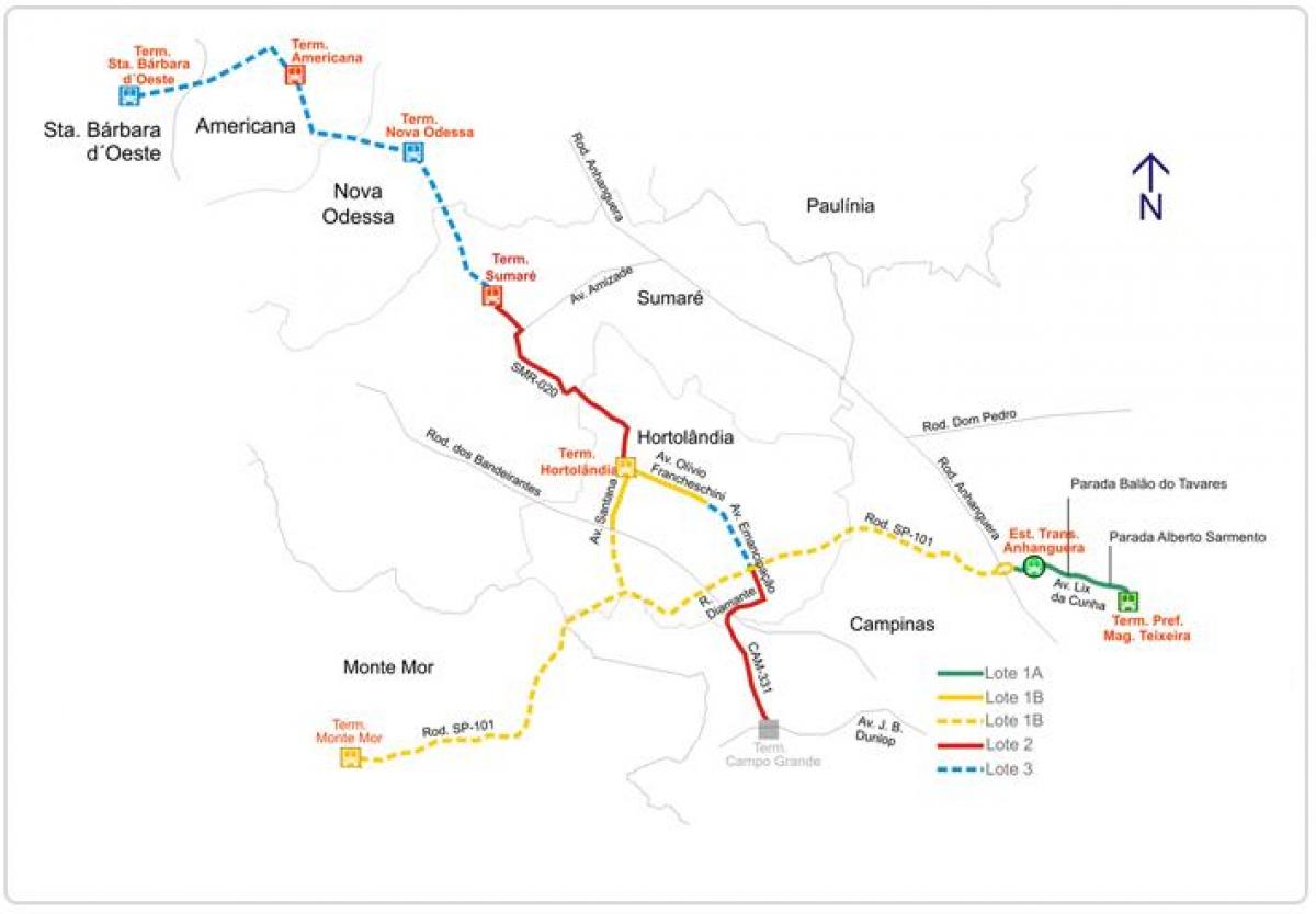 Mapa de corredor metropolitano Biléo Soares