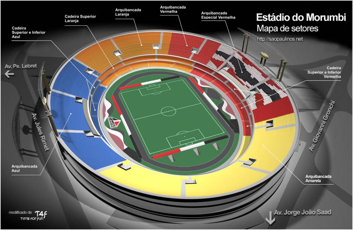 Mapa de Cícero-Pompeu-de-Toledo São Paulo estadio