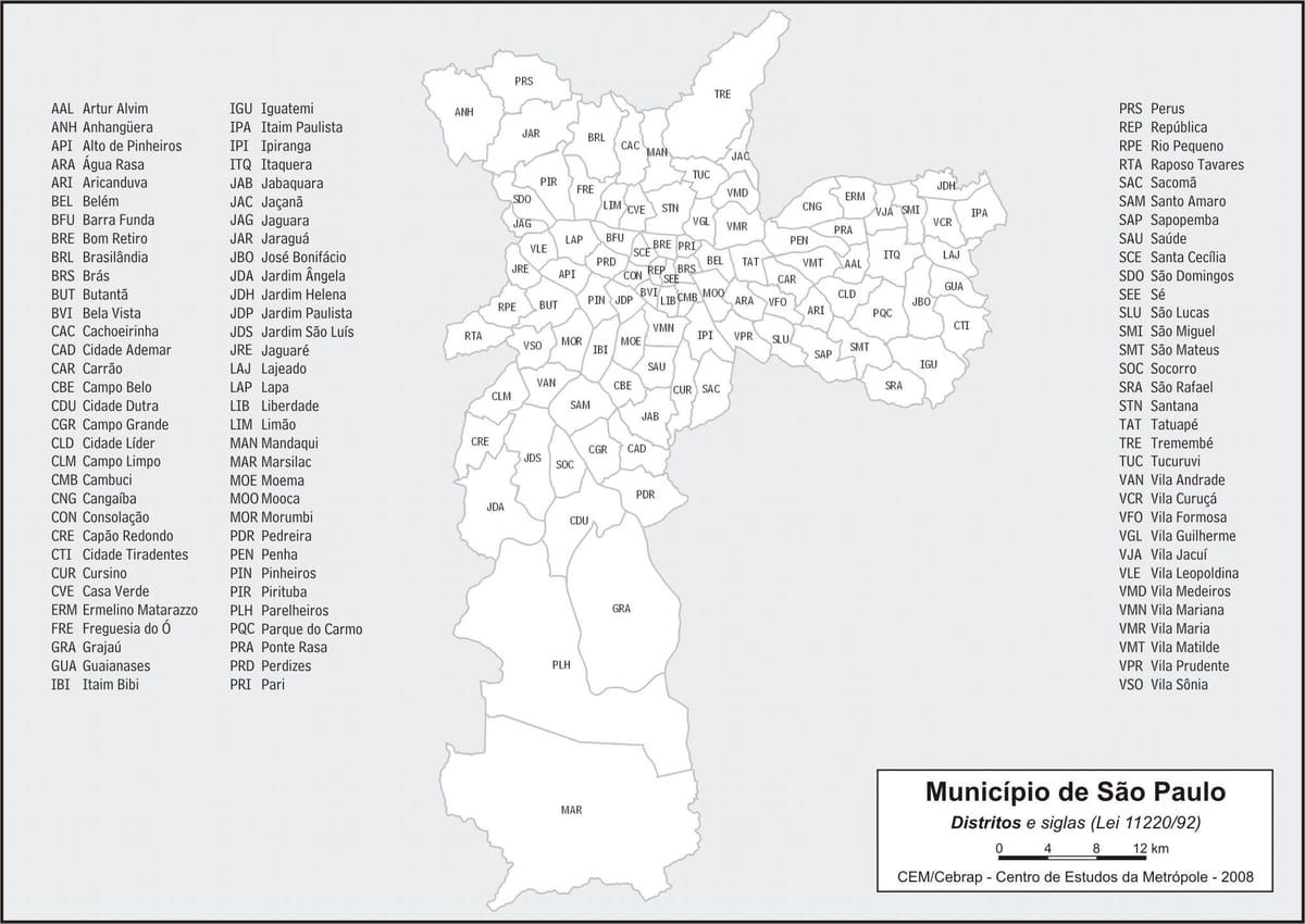 Mapa de provincias São Paulo