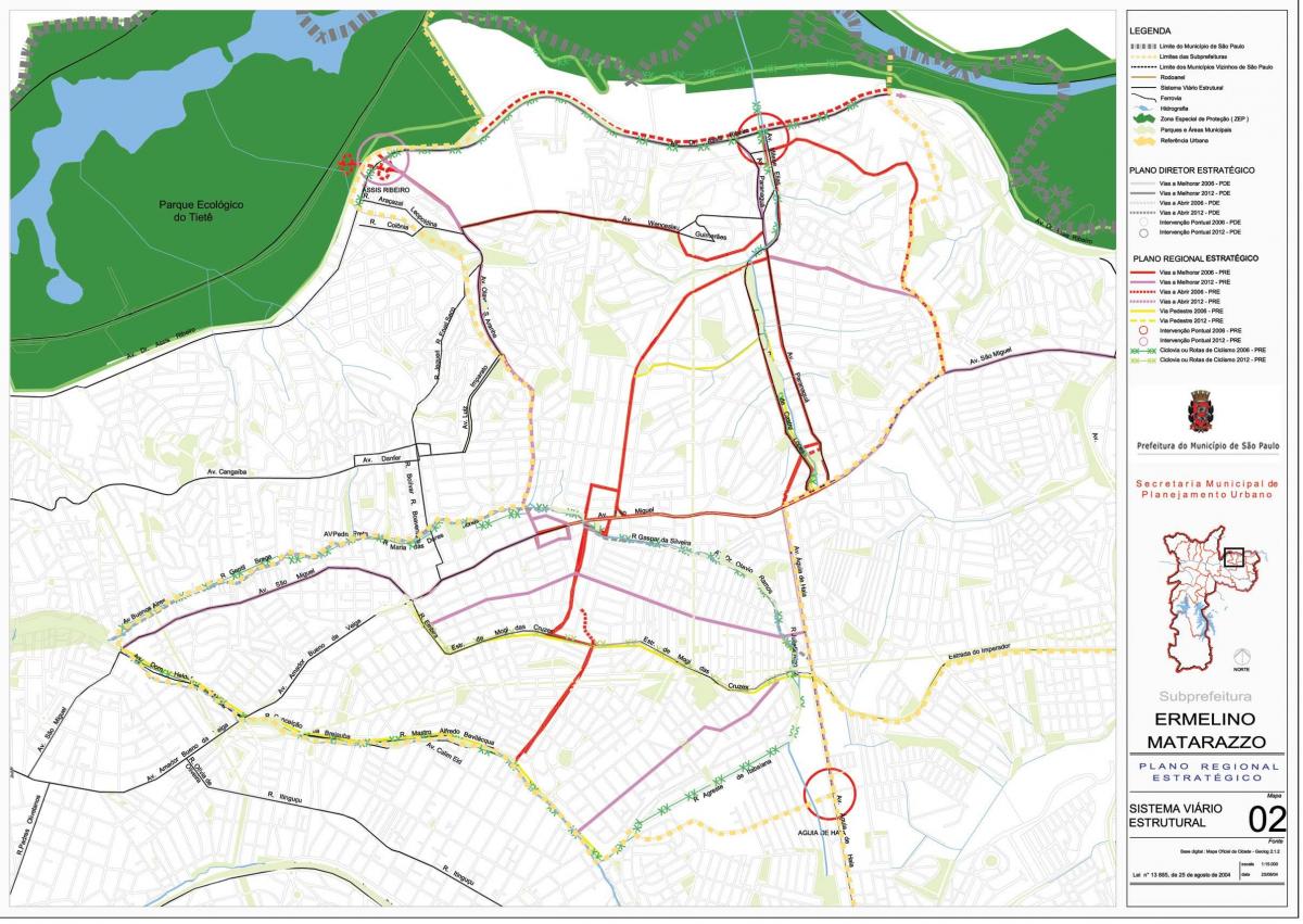 Mapa de Ermelino Matarazzo São Paulo - Estradas