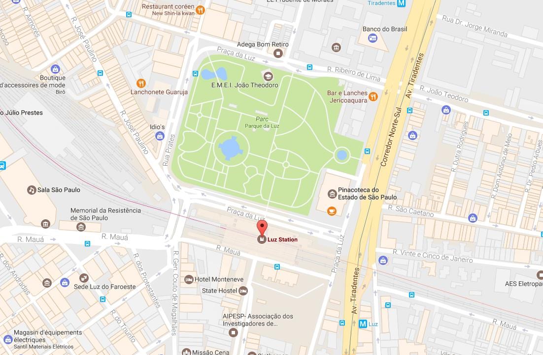 Mapa da estación de tren de la Luz São Paulo