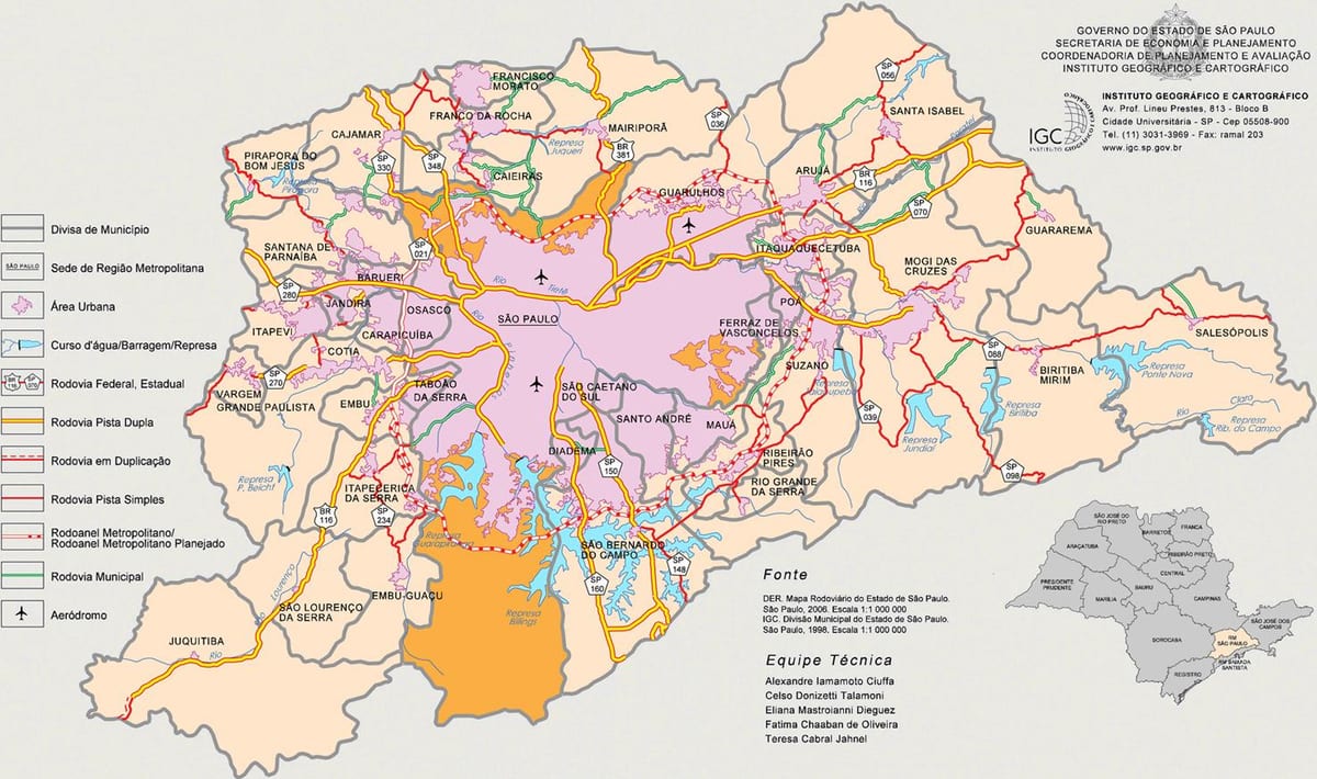 Mapa de fotografía de gran São Paulo