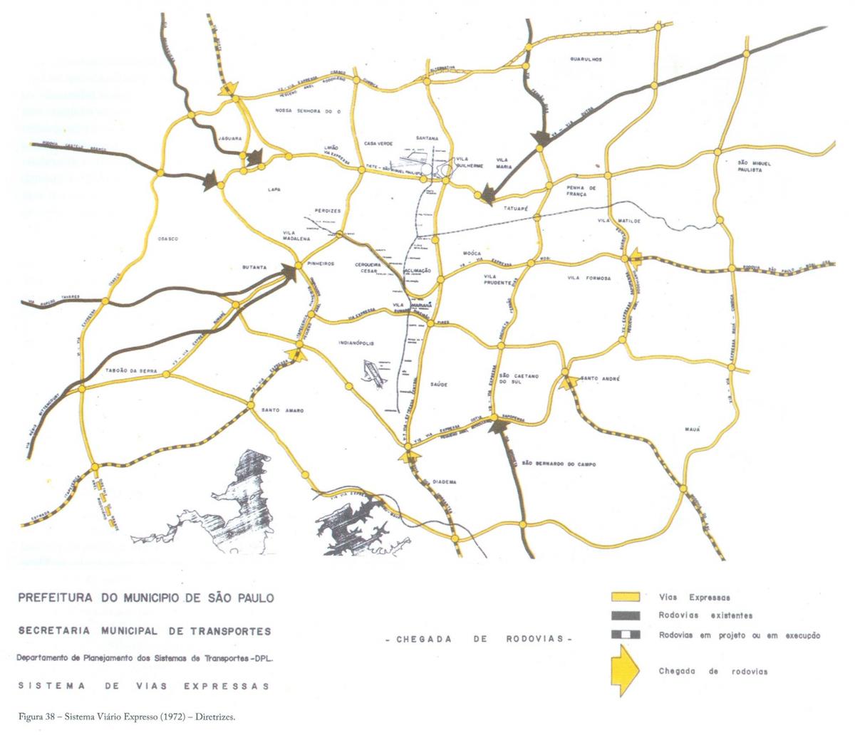 Mapa de São Paulo expresar pistas