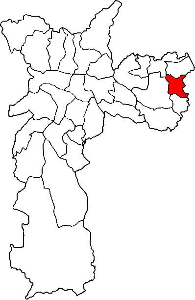 Mapa de Guaianases sub-concello de São Paulo