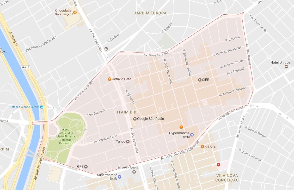 Mapa de Itaim Bibi São Paulo