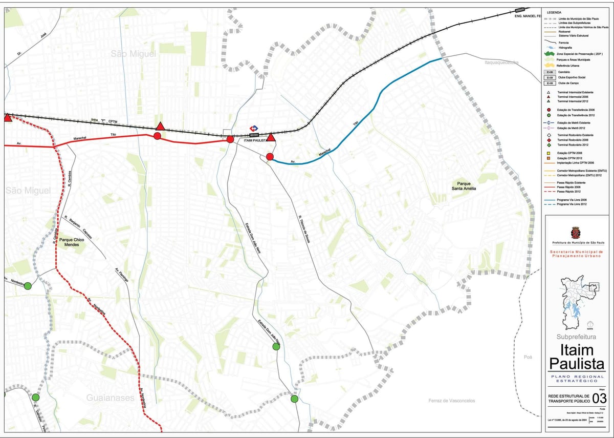 Mapa de Itaim Paulista - Vila Curuçá Galicia - Público de transportes