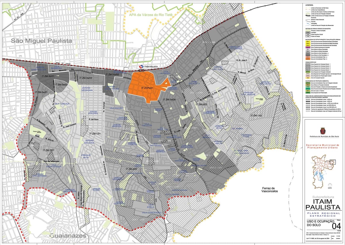 Mapa de Itaim Paulista - Vila Curuçá São Paulo - Ocupación do solo