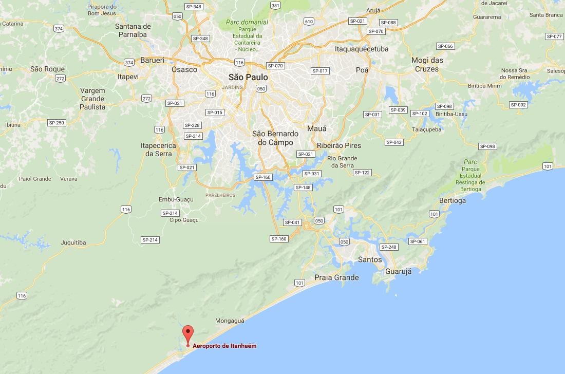 Mapa de Itanhaém aeroporto