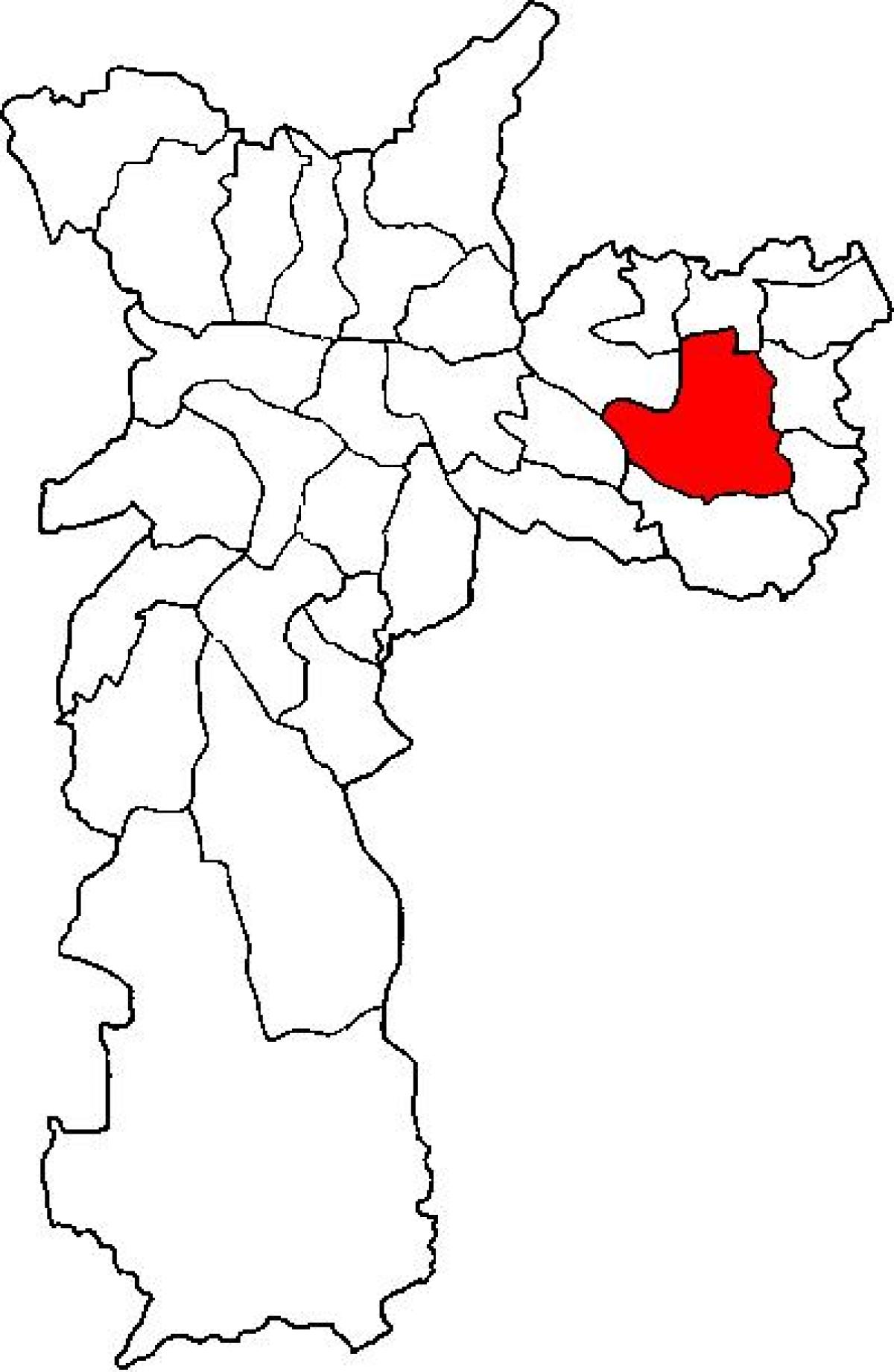 Mapa de Itaquera sub-concello de São Paulo