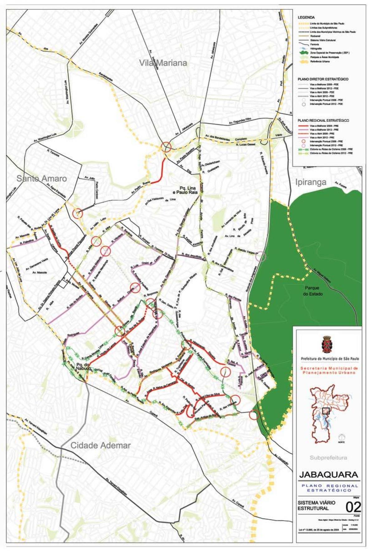 Mapa de Jabaquara São Paulo - Estradas