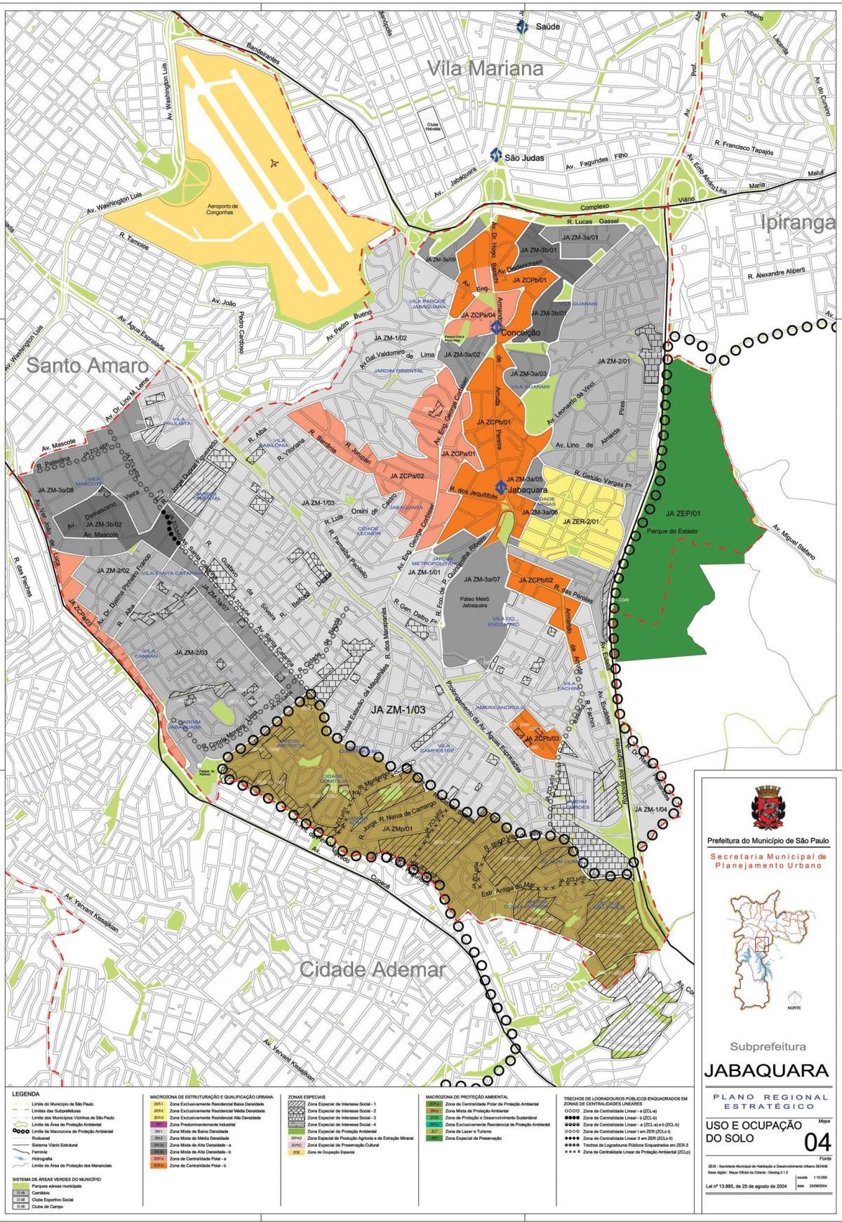 Mapa de Jabaquara São Paulo - Ocupación do solo