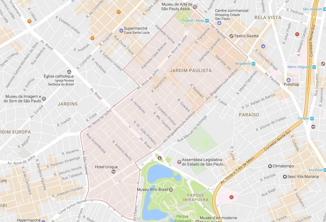 Mapa de Jardim Paulista, São Paulo